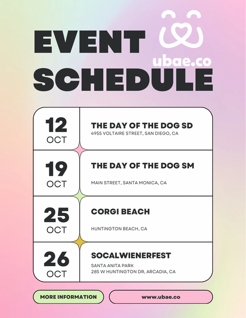 🐾 Ubae.co’s October Dog Events in Southern California: Come Meet Us and Treat Your Pup!